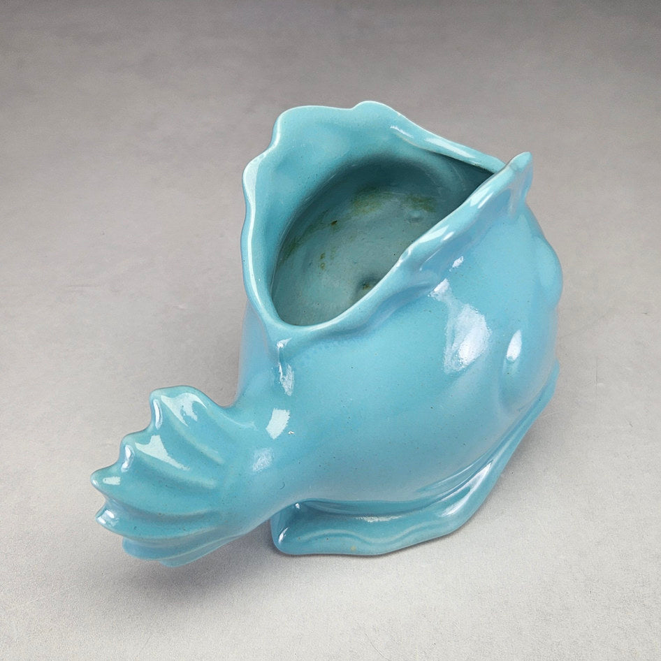 Lucia Ware 2202 Turquoise Ceramic Fish Vase, view 4