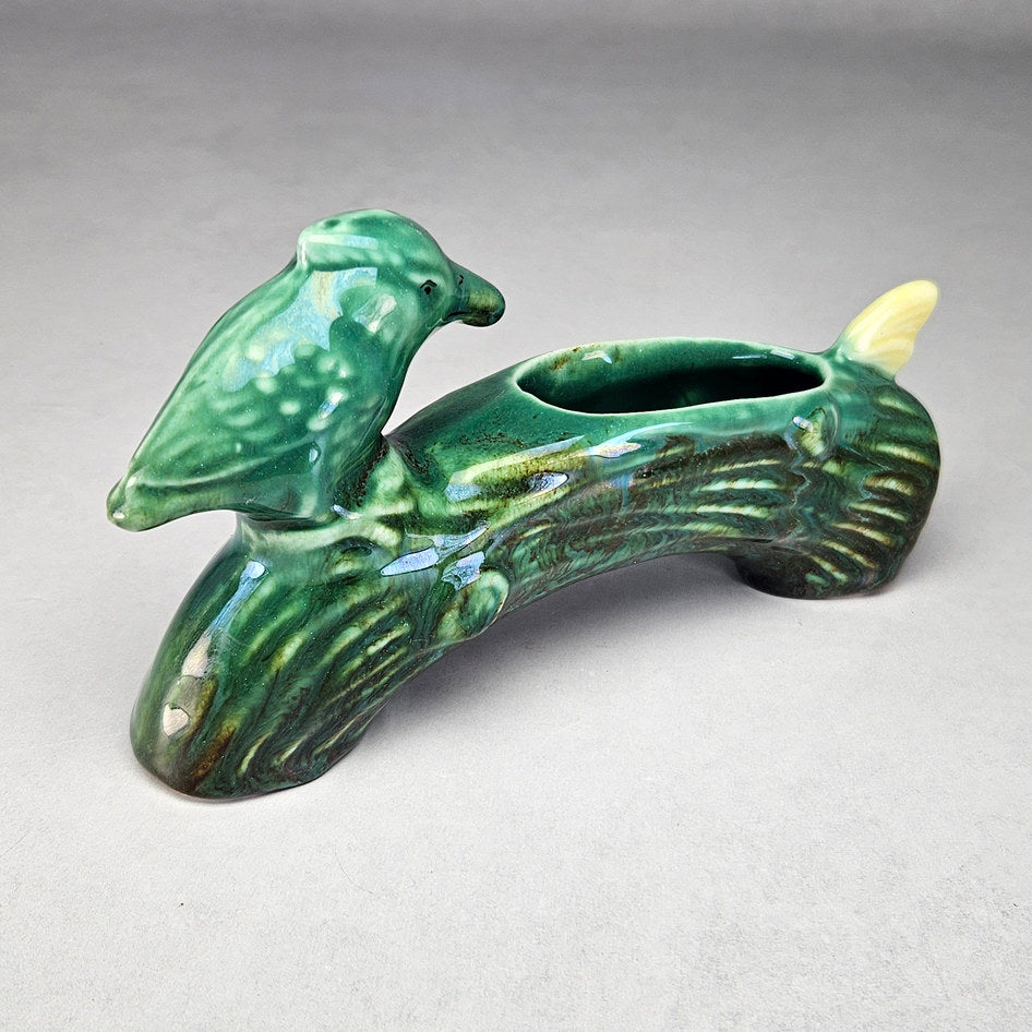 Lucia Ware 4005 Green Bird and Log Posy Vase, view 2