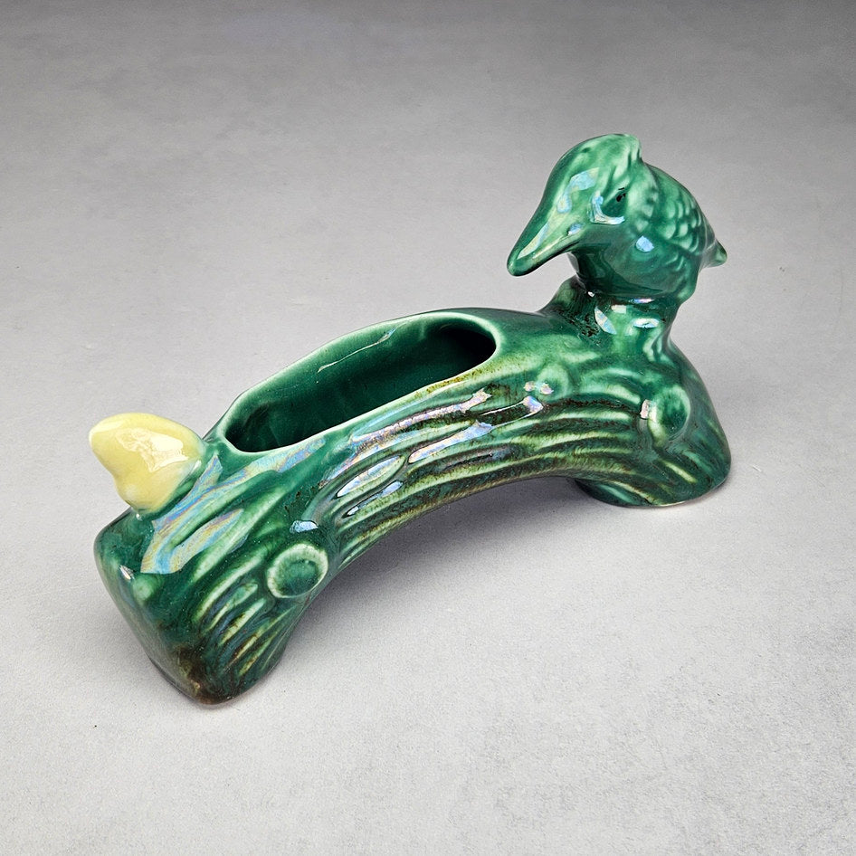 Lucia Ware 4005 Green Bird and Log Posy Vase, view 3