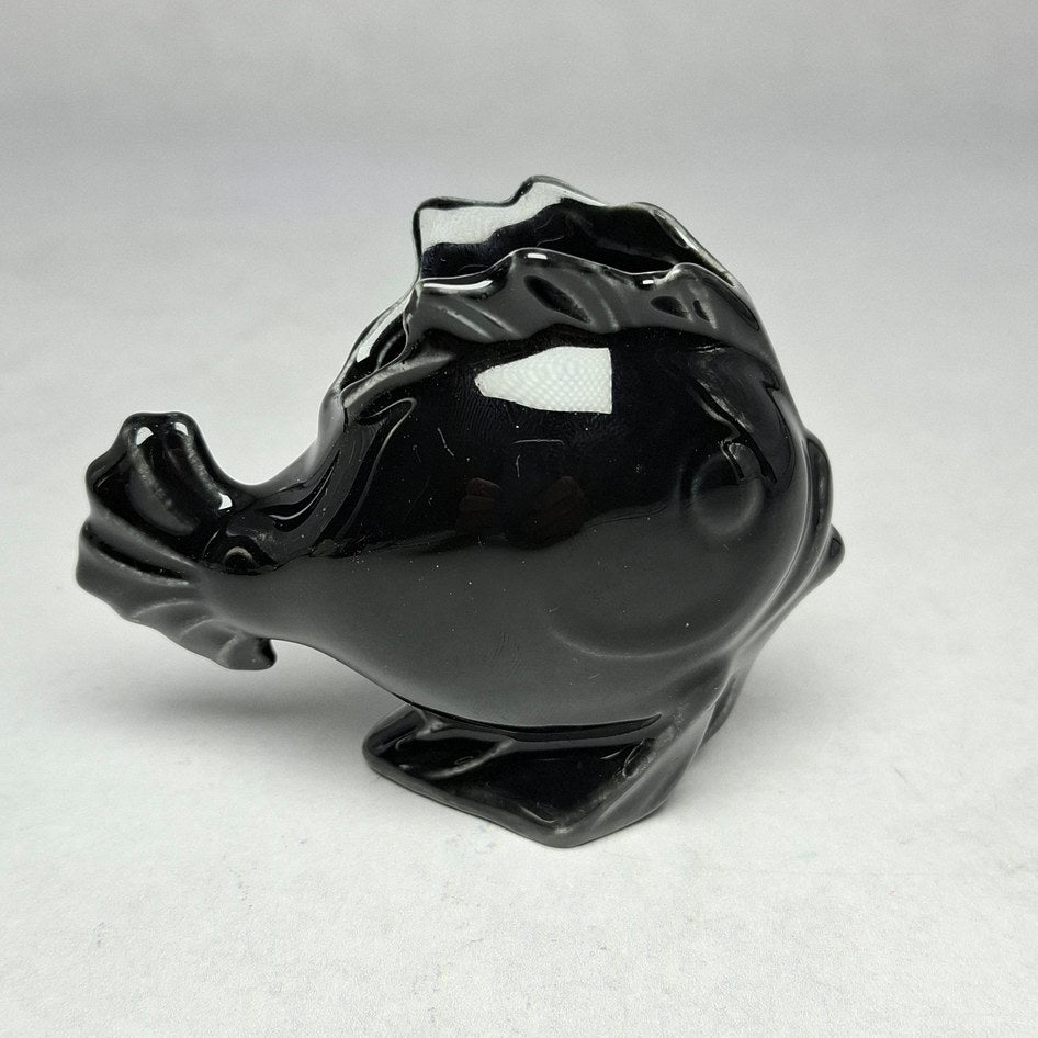 Lucia Ware Black Ceramic Fish Planter Vase IH08