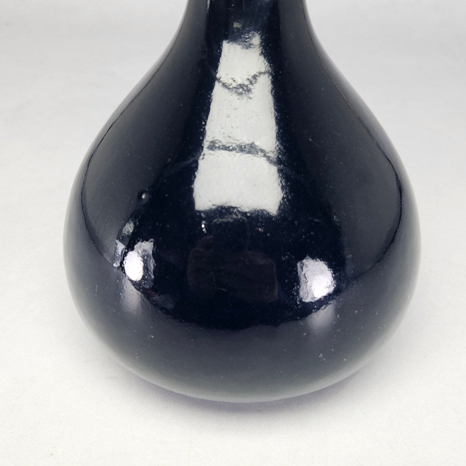 Lucia Ware glossy black ceramic double-gourd vase model 203