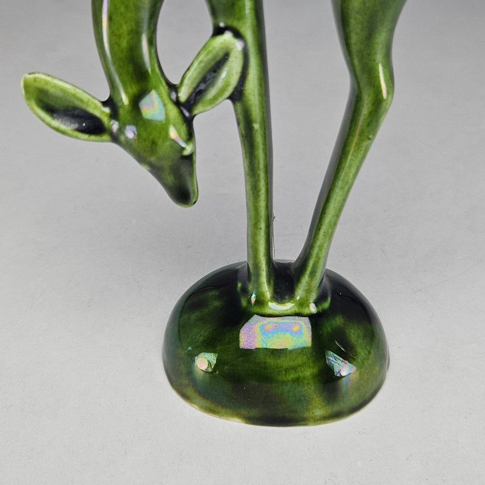 Lucia Ware Green Mid-Century Ceramic Deer Figurine Model 5004