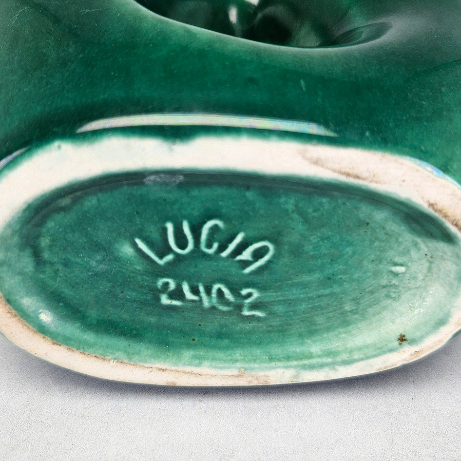 Lucia Ware asymmetric vase base close-up showing impressed marking