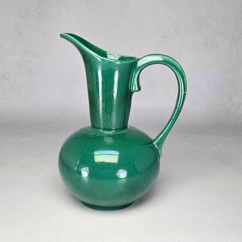 Lucia Ware green tall-neck ewer with sweeping loop handle