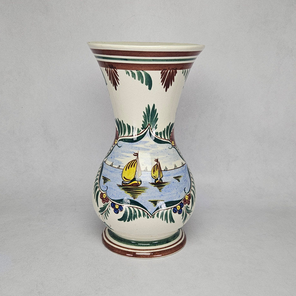 Lucia Ware Hand-Painted Sailing Boat Ceramic Vase