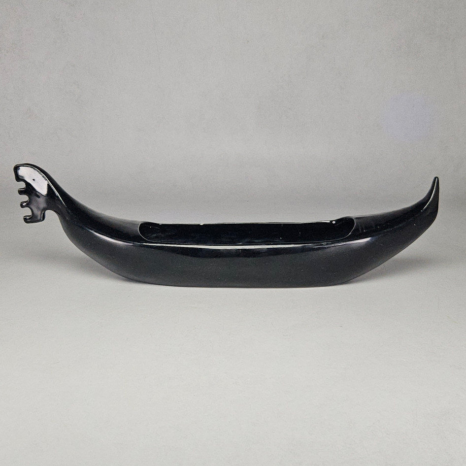 Lucia Ware Large Black Ceramic Gondola Planter Vase Style 6008