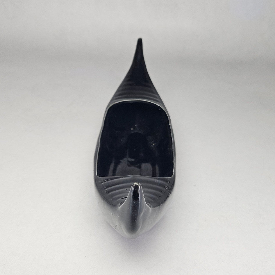 Lucia Ware Large Black Ceramic Gondola Planter Vase Style 6008