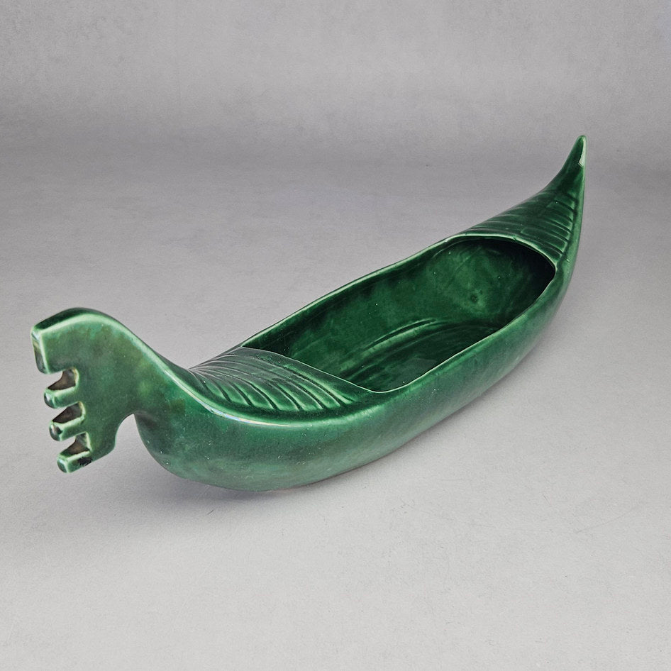 Lucia Ware Large Green Ceramic Gondola Planter Vase Style 6008