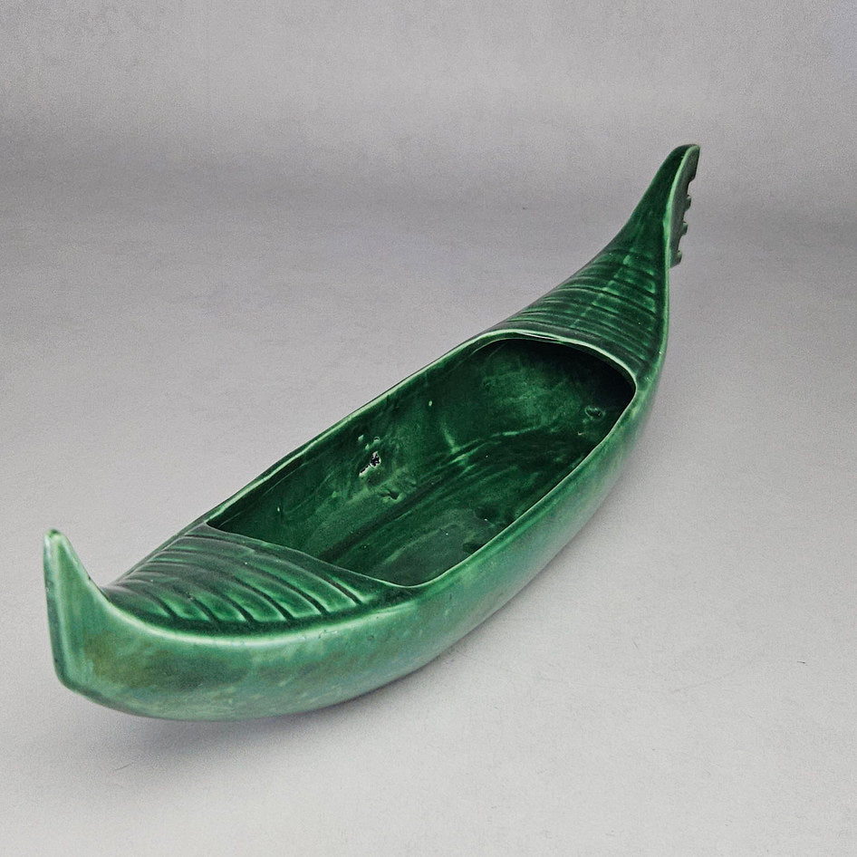 Lucia Ware Large Green Ceramic Gondola Planter Vase Style 6008