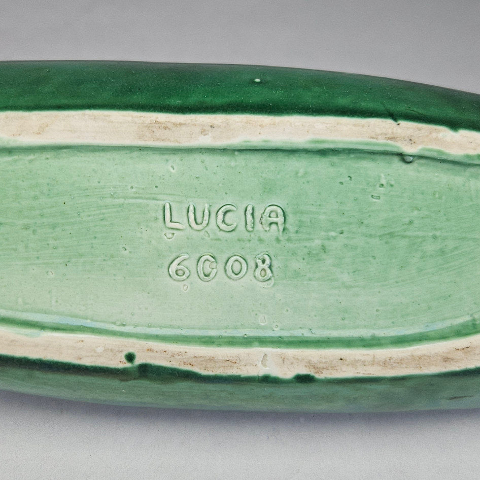Lucia Ware Large Green Ceramic Gondola Planter Vase Style 6008