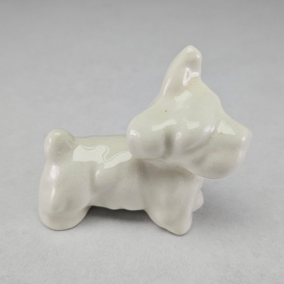Lucia Ware White Ceramic Scottish Terrier Dog Figurine