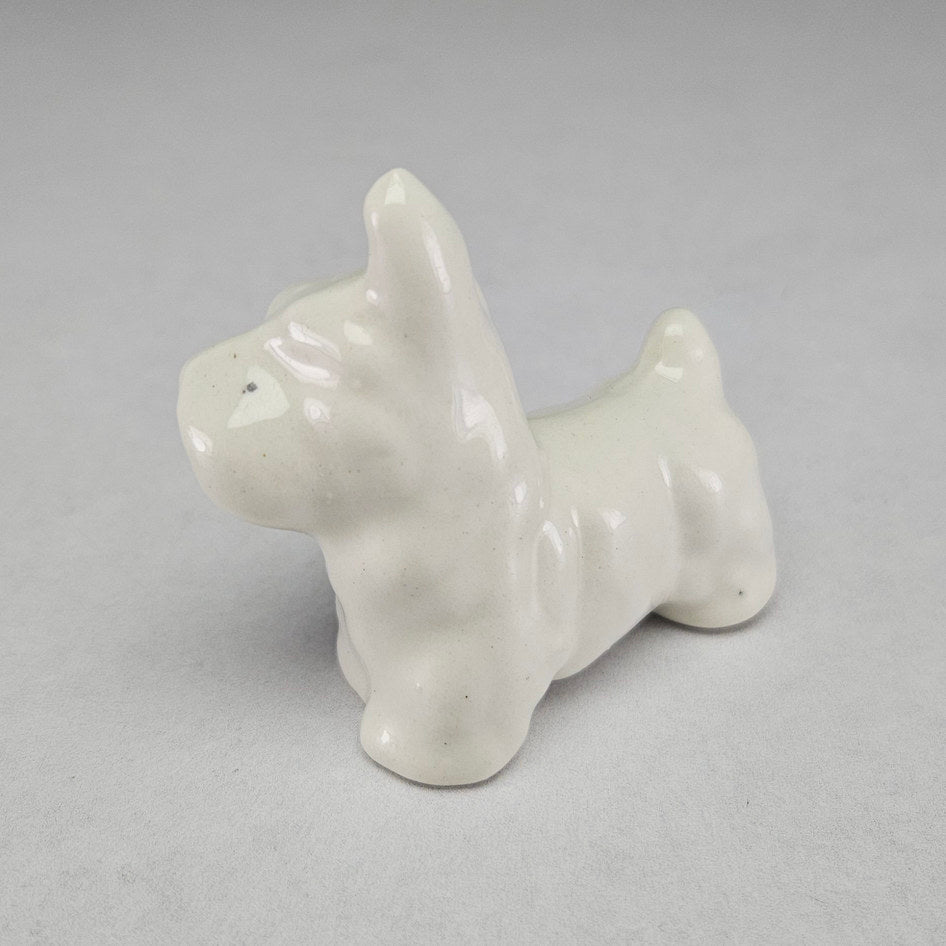 Lucia Ware White Ceramic Scottish Terrier Dog Figurine