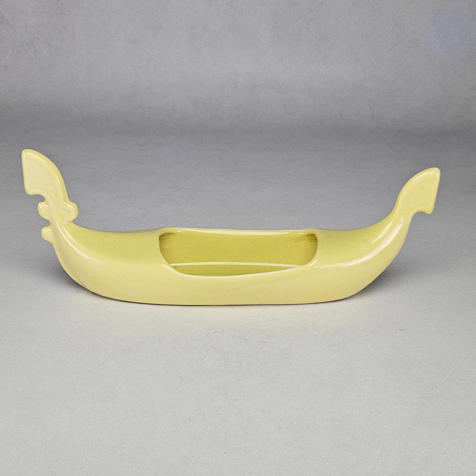 Lucia Ware Yellow Ceramic Gondola Planter Vase