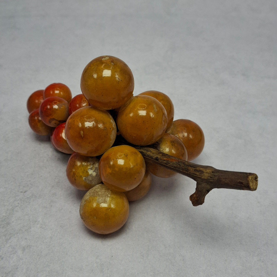 MCM Heavy Alabaster Decorative Grape Cluster Ornament