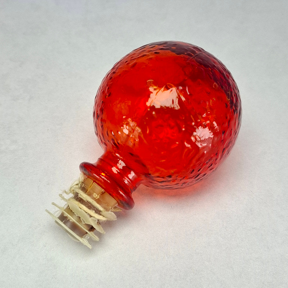 MCM Red Thumbprint Textured Glass Decanter Bottle with Stopper