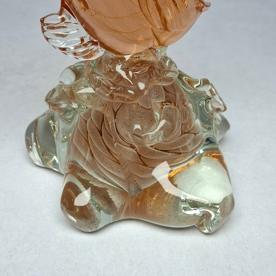 Mid-Century Murano Sommerso Art Glass Fish Sculpture Attributed to Seguso Vetri d'Arte