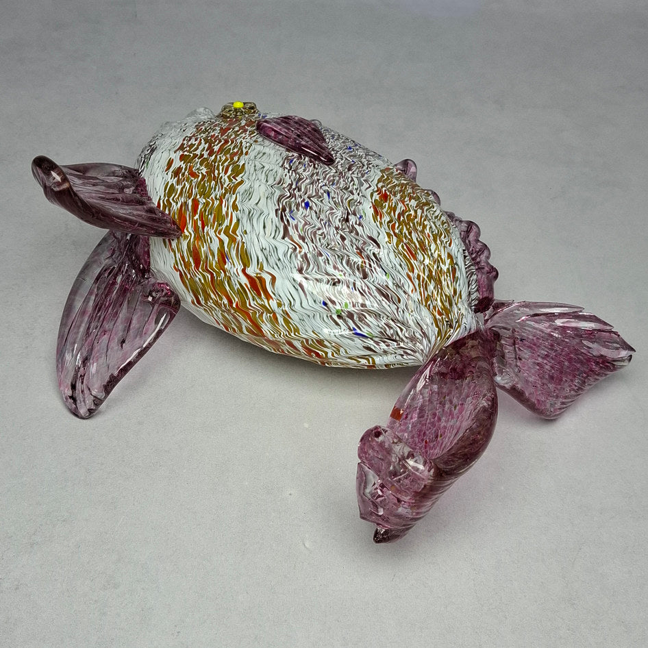 Mid-Century Striped Murano Art Glass Fish Sculpture
