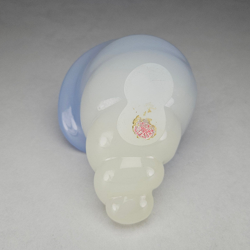 Murano Opaline Art Glass Seashell Bowl Attributed to Archimede Seguso