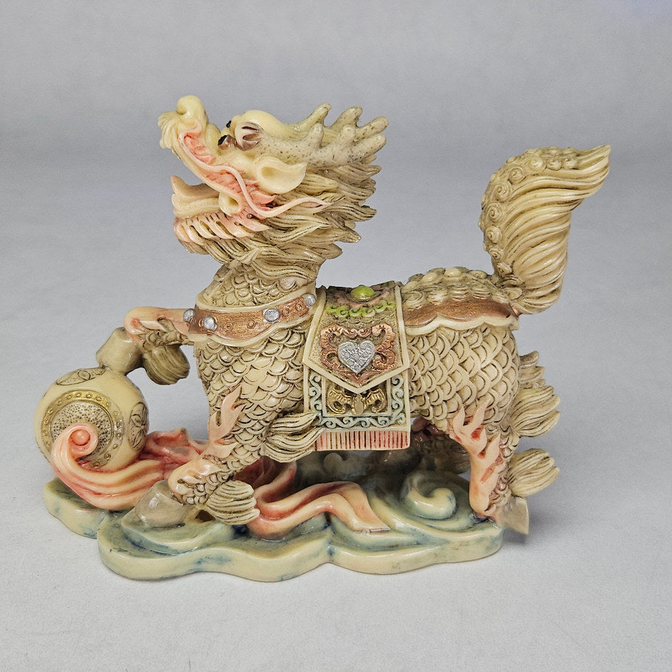 Pair of Chinese-Style Resin Qilin Pixiu Guardian Statues
