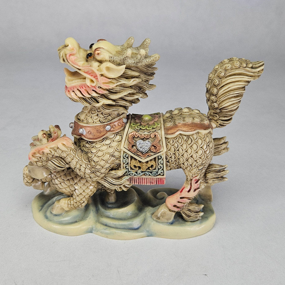 Pair of Chinese-Style Resin Qilin Pixiu Guardian Statues