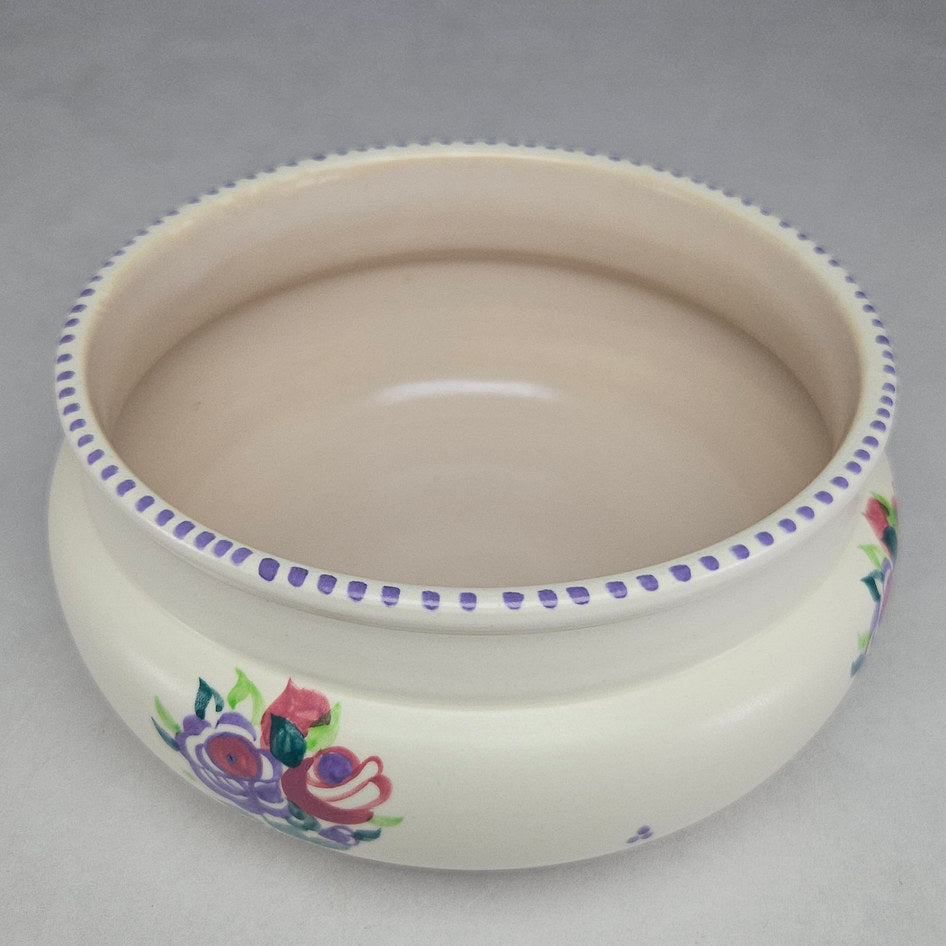 Poole England Hand Decorated Floral Ceramic Bowl