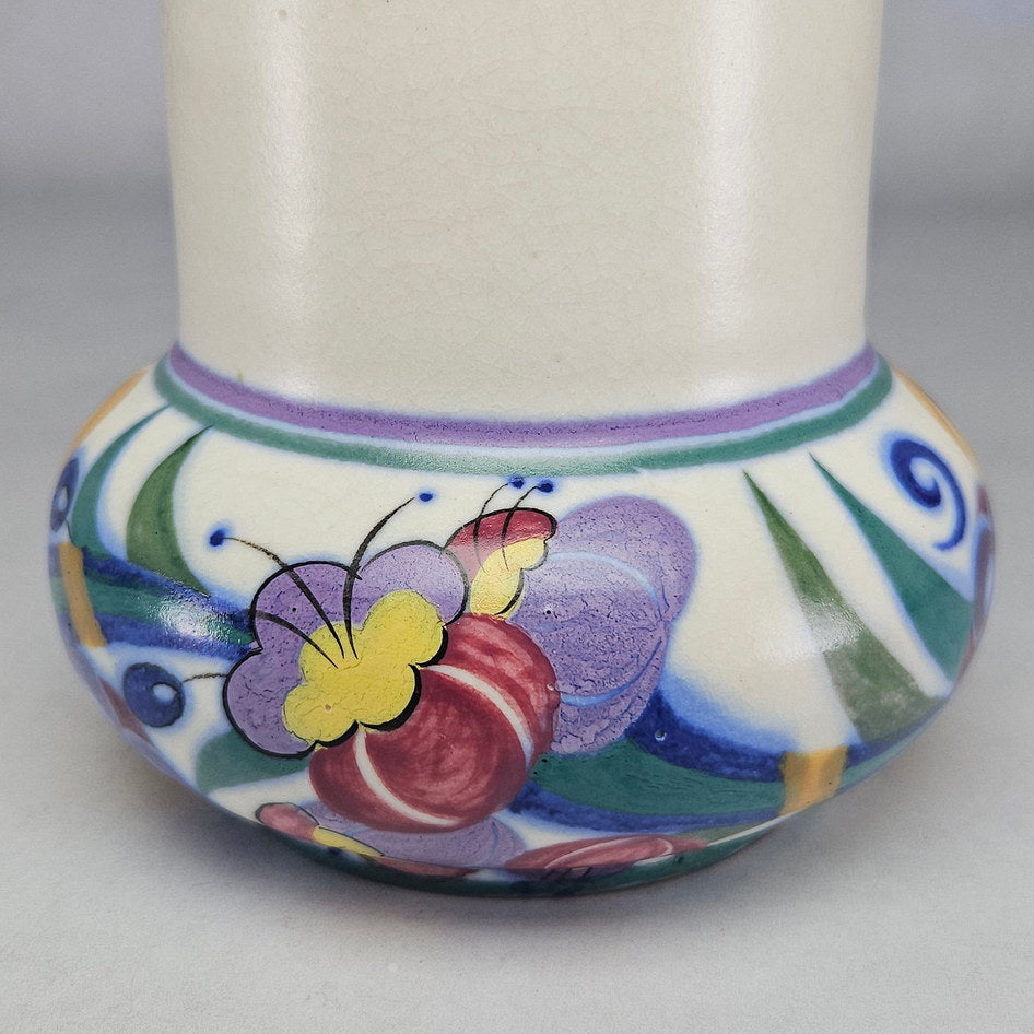 Poole Pottery Hand-Painted Floral Ceramic Vase