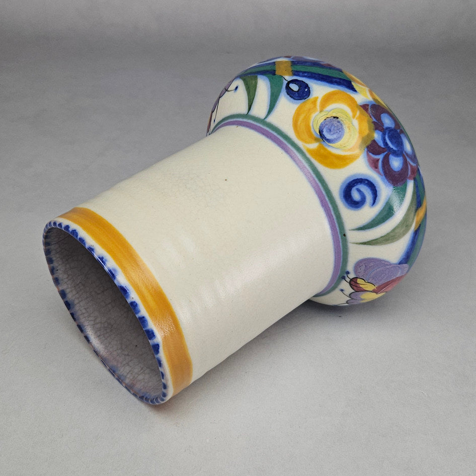 Poole Pottery Hand-Painted Floral Ceramic Vase