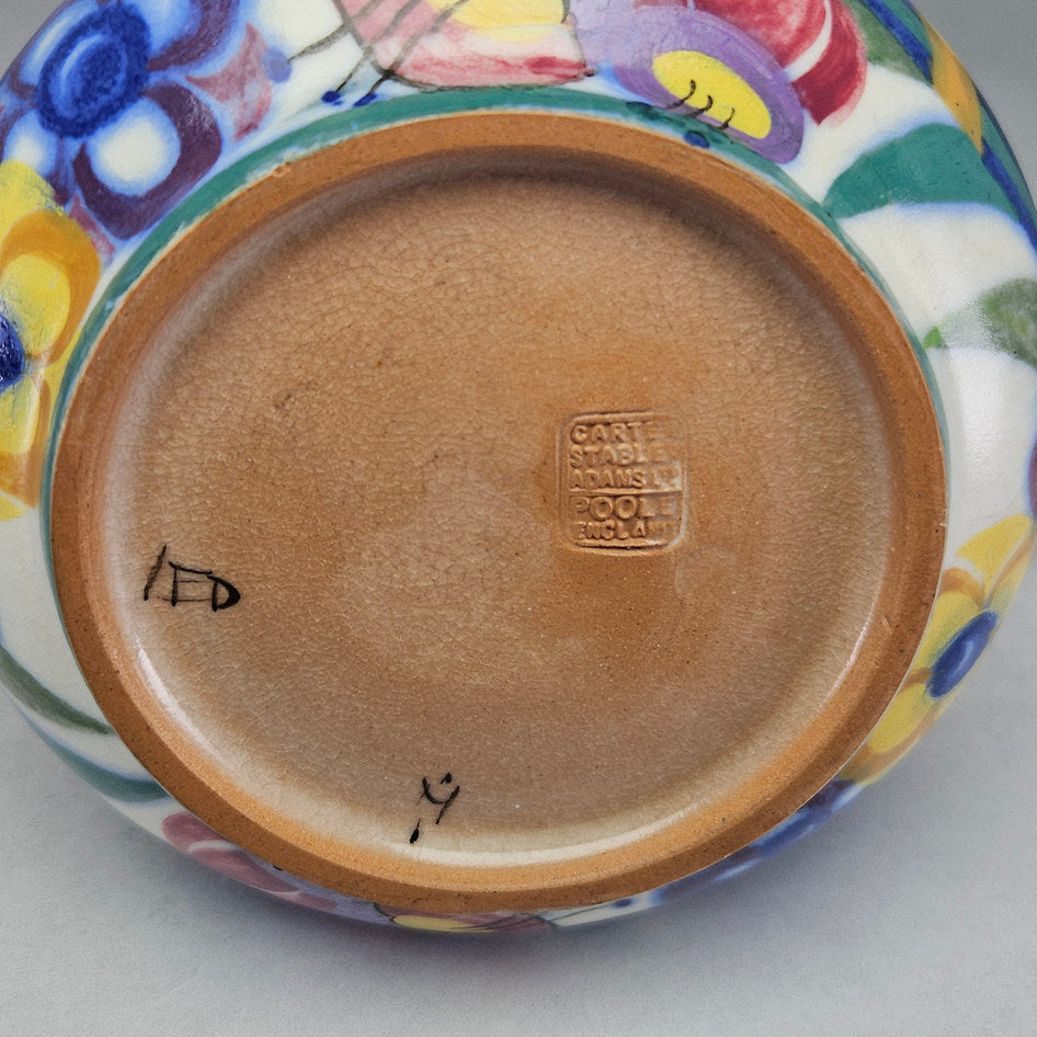 Poole Pottery Hand-Painted Floral Ceramic Vase