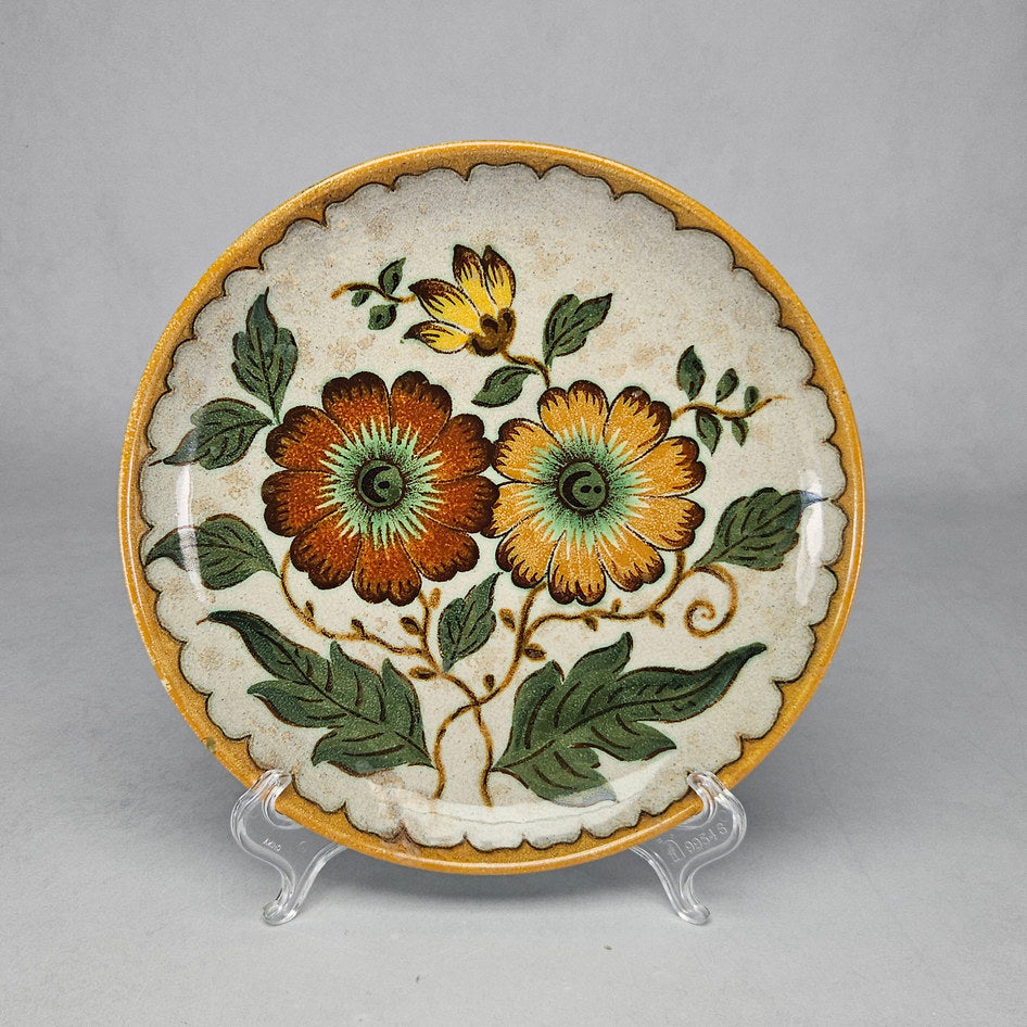 PZH Gouda Polo Hand-Painted Floral Ceramic Plate