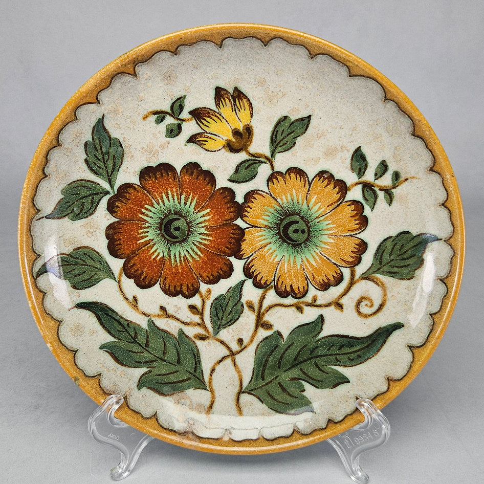 PZH Gouda Polo Hand-Painted Floral Ceramic Plate