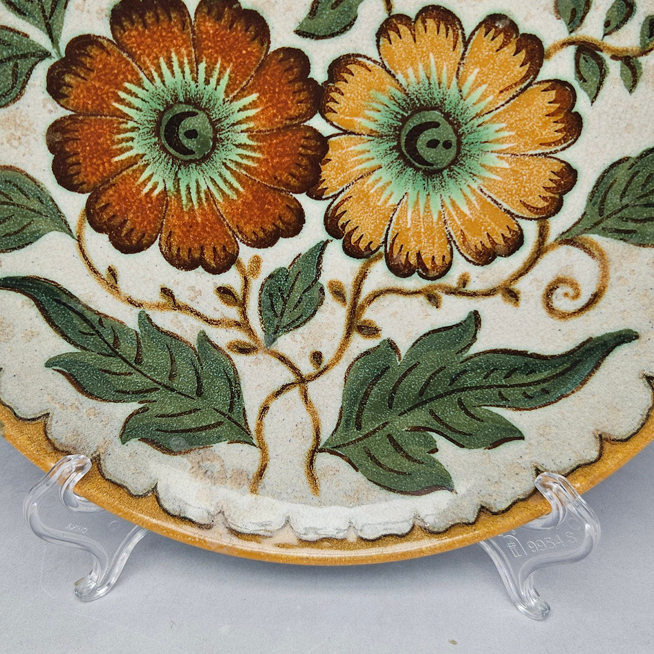 PZH Gouda Polo Hand-Painted Floral Ceramic Plate