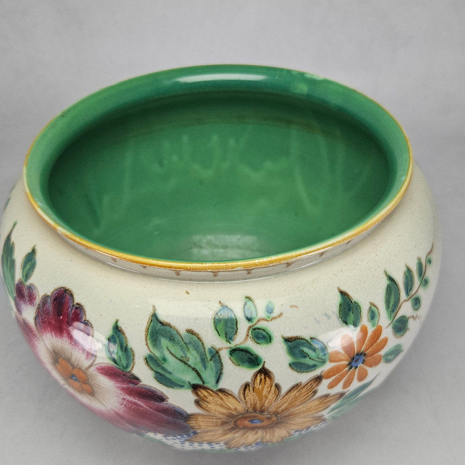 PZH Gouda Toos Hand-Painted Floral Ceramic Cachepot