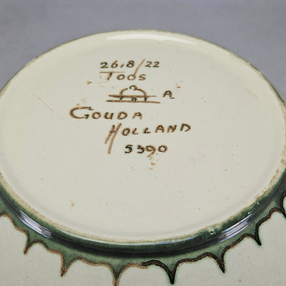 PZH Gouda Toos Hand-Painted Floral Ceramic Cachepot