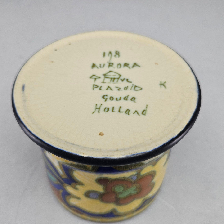 PZH Plazuid Gouda Aurora 198 Polychrome Floral Ceramic Cachepot