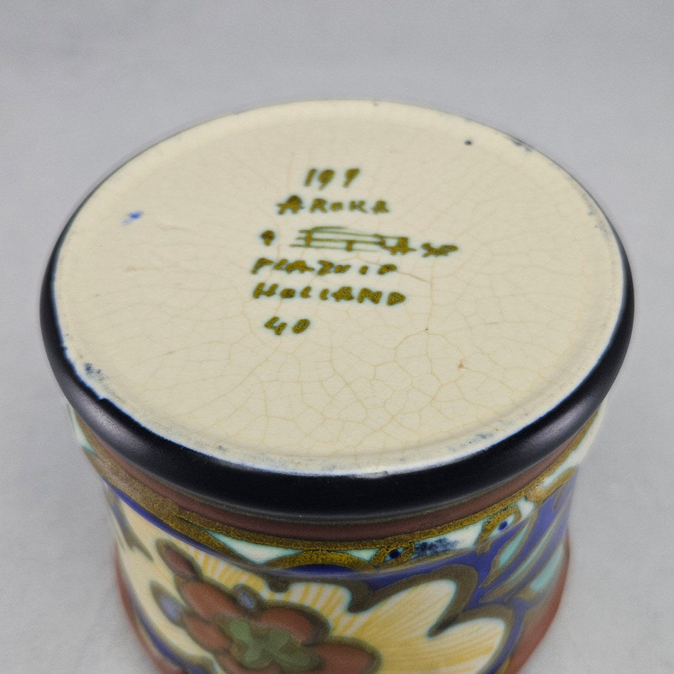PZH Plazuid Gouda Aurora Polychrome Floral Ceramic Cachepot