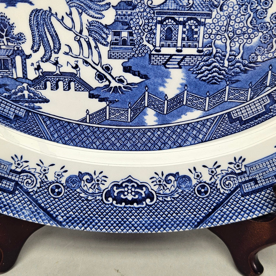 Queen’s by Churchill Blue Willow Oval Serving Platter, view 5