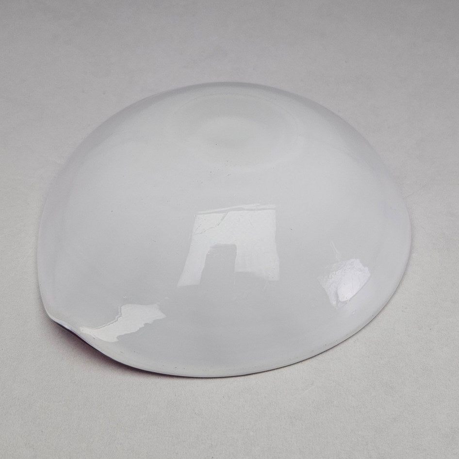 Red and White Murano-Style Cased Art Glass Heart Bowl