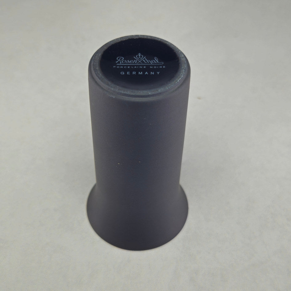 Rosenthal Porcelain Noire Pair of Matte Black Cylindrical Vases