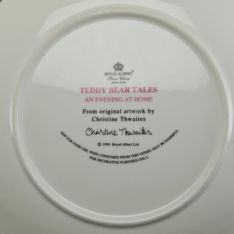 Royal Albert Teddy Bear Tales An Evening at Home Bone China Plate