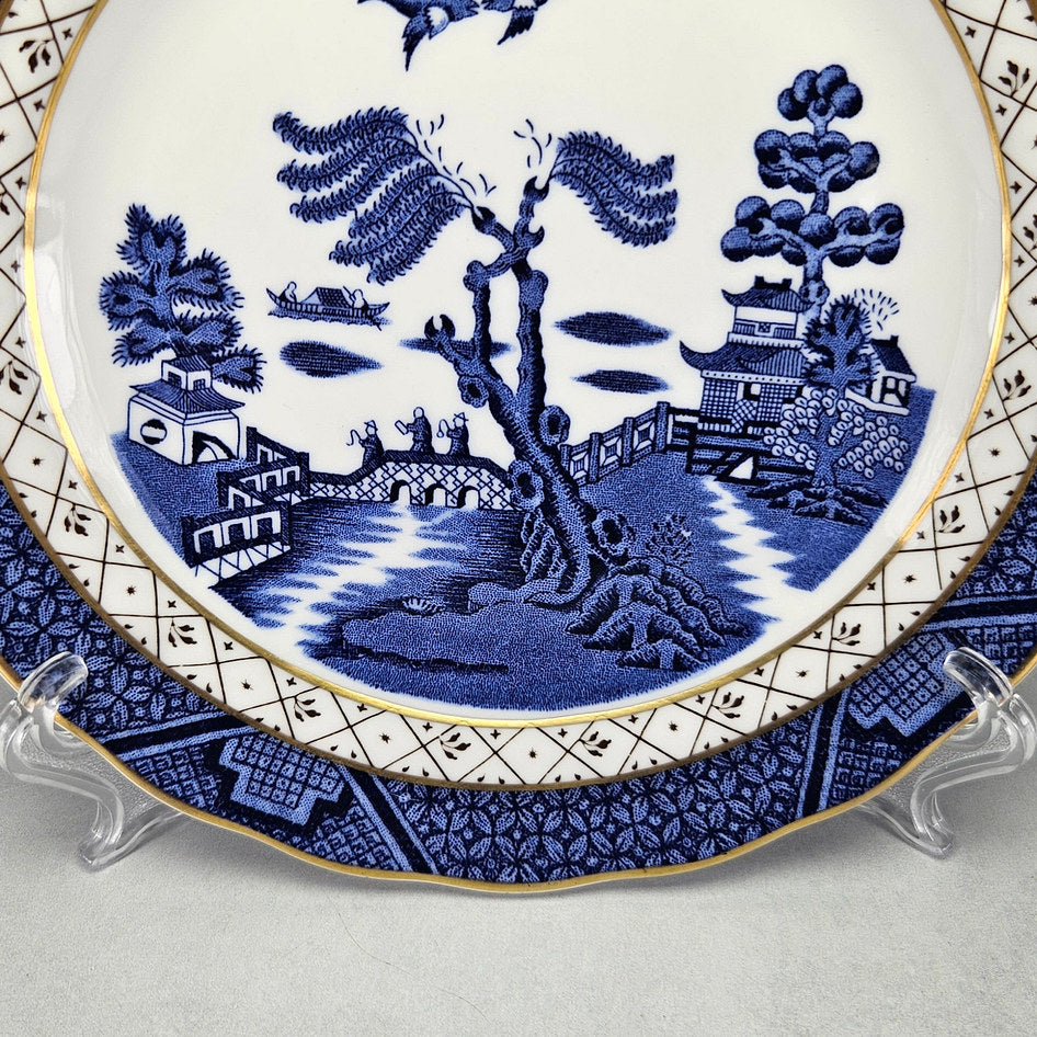 Booths Real Old Willow side plate showing its shaped ceramic form