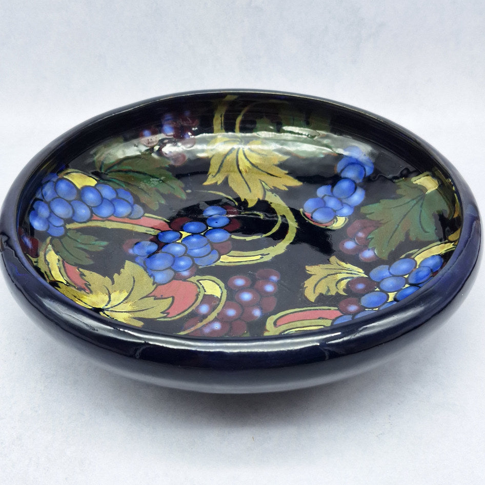 Royal Stanley Ware Jacobean Cobalt Grape Motif Fruit Bowl 850