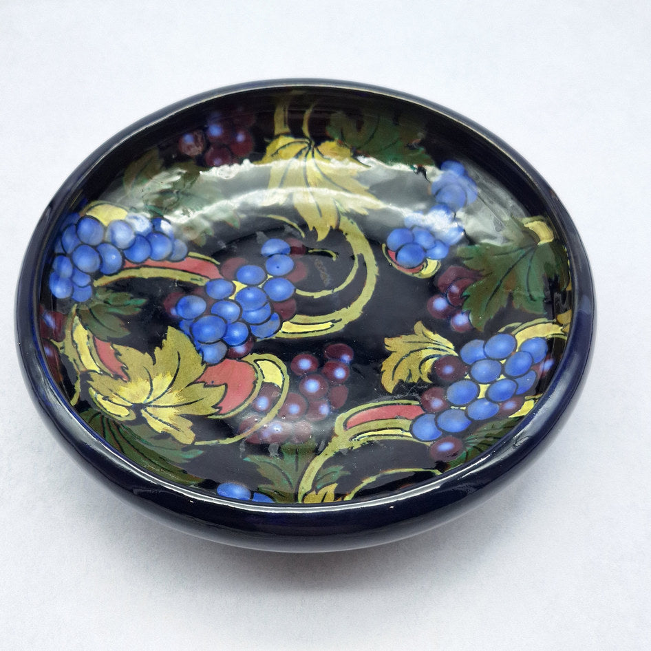 Royal Stanley Ware Jacobean Cobalt Grape Motif Fruit Bowl 850