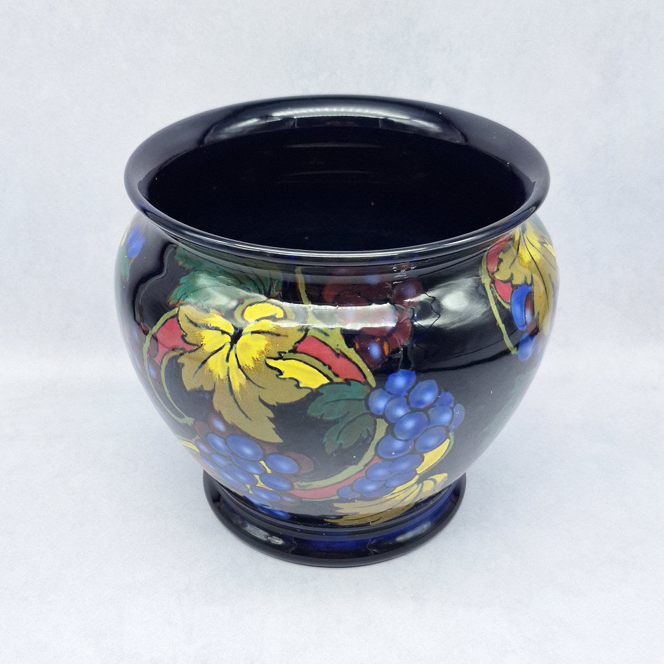 Royal Stanley Ware Jacobean Cobalt Grape Motif Planter Vase 850