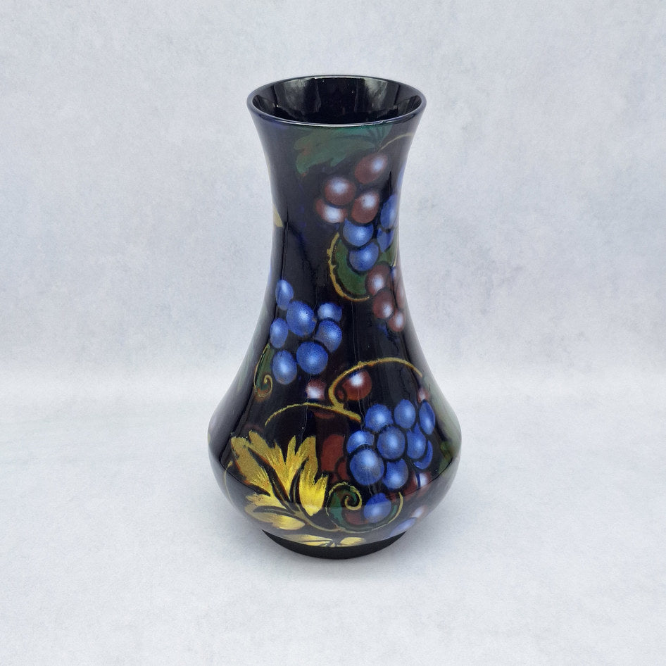 Royal Stanley Ware Jacobean Cobalt Grape Motif Vase