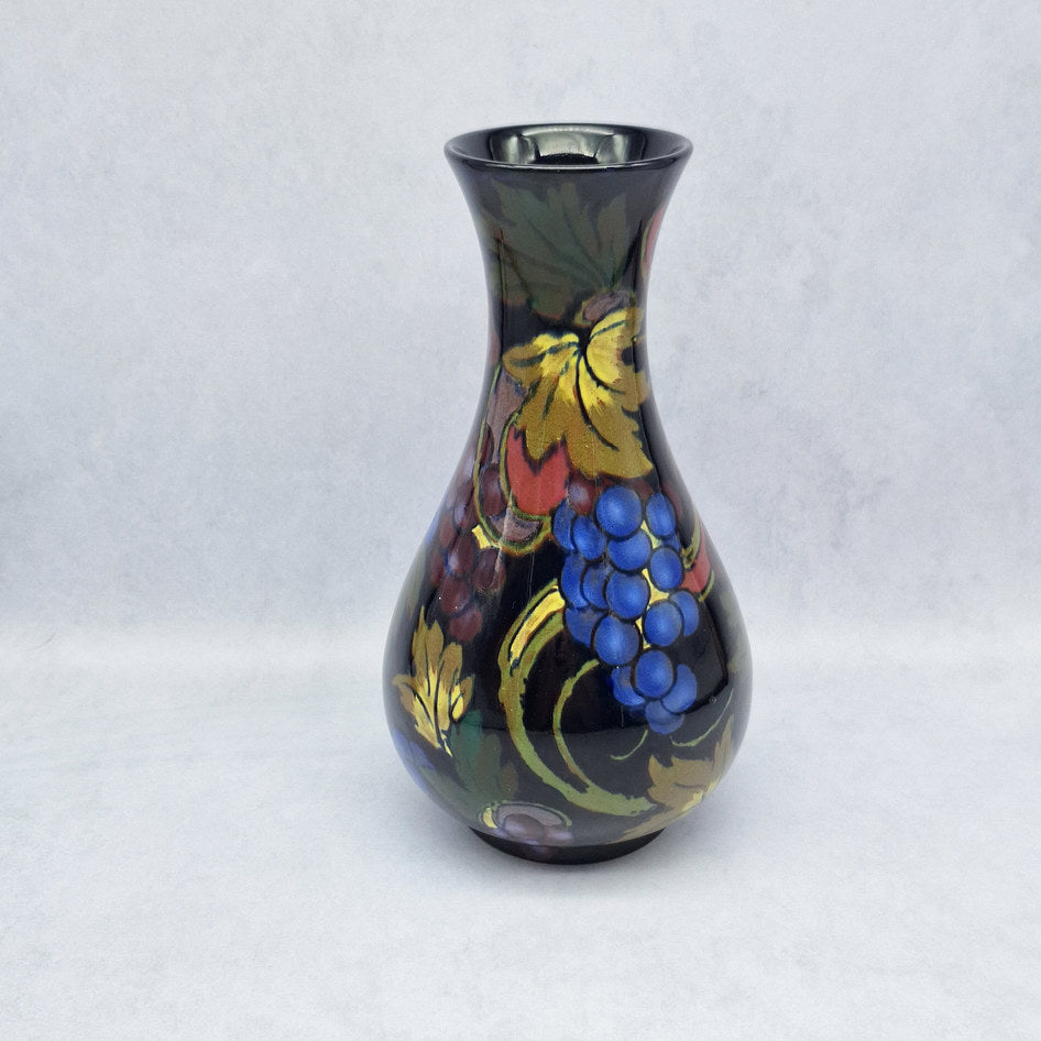 Royal Stanley Ware Jacobean Cobalt Grape Motif Vase 843