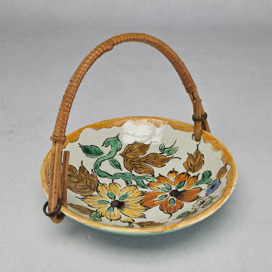 Royal Zuid-Holland PZH Gouda Floral Ceramic Basket Dish