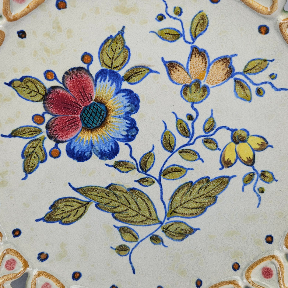 Royal Zuid-Holland PZH Gouda Grace Pierced Floral Ceramic Plate