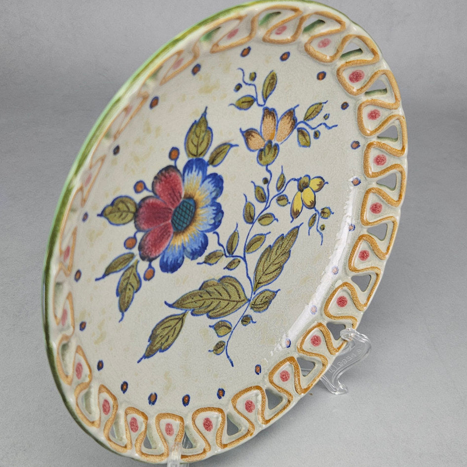 Royal Zuid-Holland PZH Gouda Grace Pierced Floral Ceramic Plate