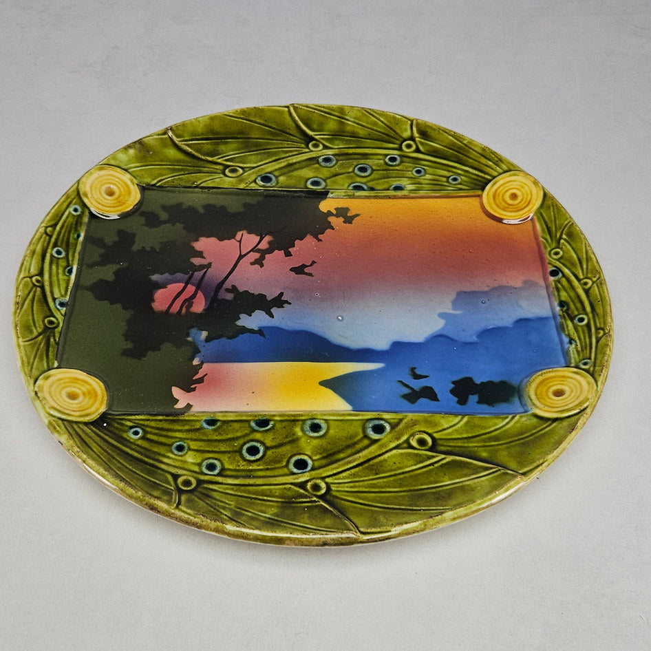 Schütz Cilli Majolica Landscape Wall Plate Model 887