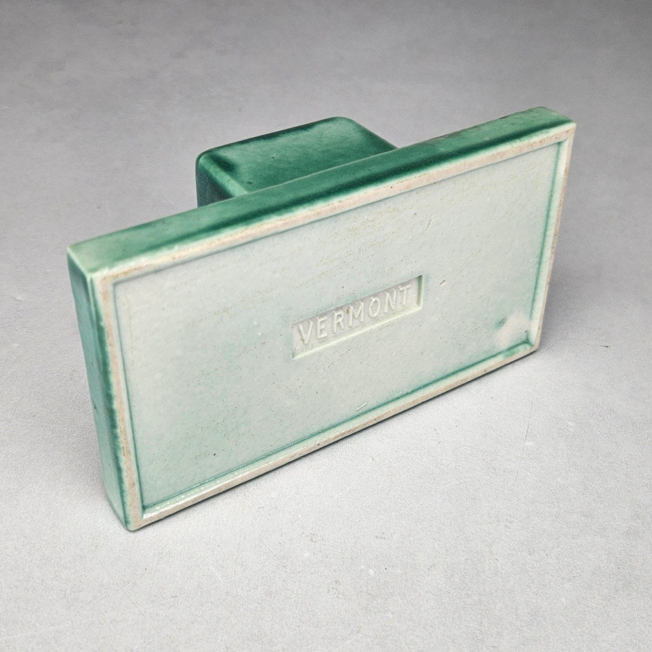 Vermont Green Two Dog Ceramic Matchbox Holder